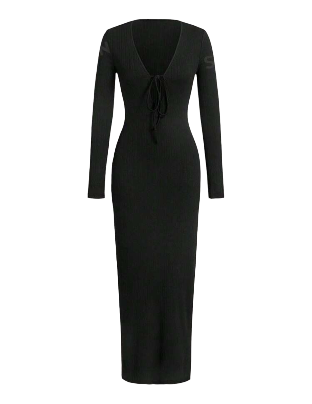 V-Neck Cutout Tie Front Slit Dress